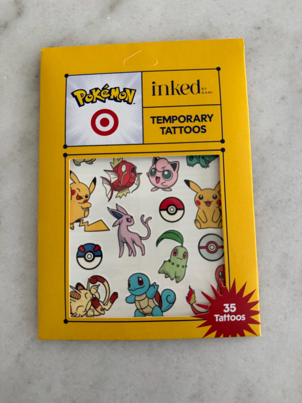 Pokémon Temporary Tattoo Sheets - Colorful Character Set